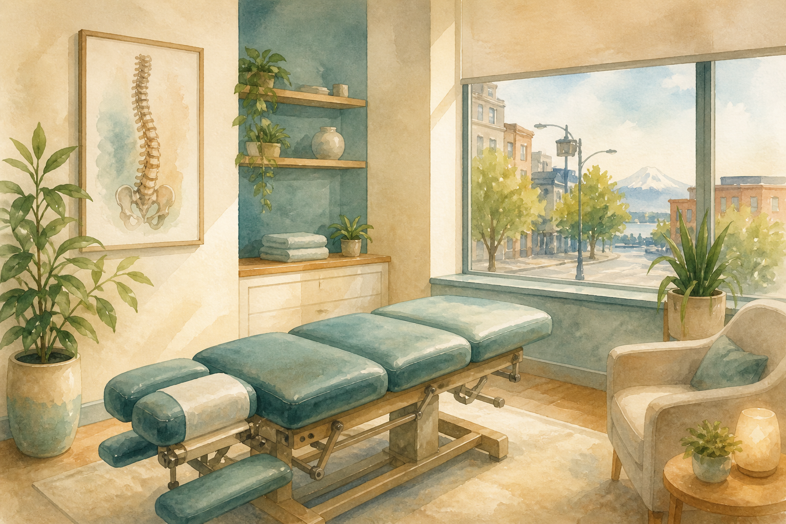 Treatment room at Premier Chiropractic of Tacoma on Pacific Avenue